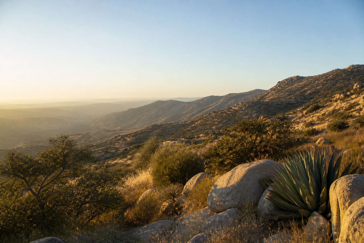 Early light over the hills around Tecate, Baja California